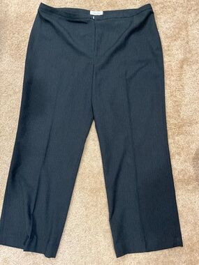 Calvin Klein striped, zippered full length pants, size 16, black